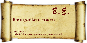 Baumgarten Endre névjegykártya